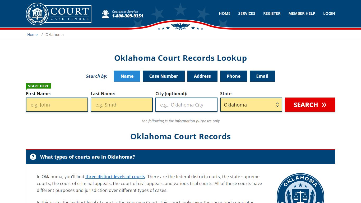 Oklahoma Court Records Lookup - OK Court Case Search